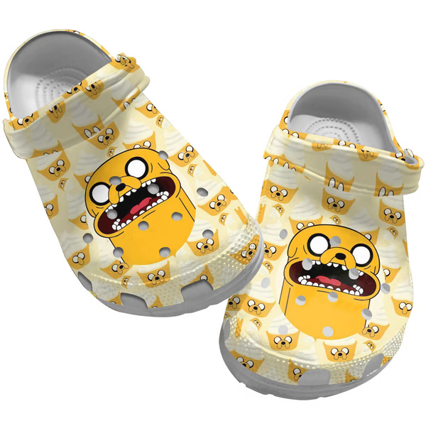 Jake Adventure Time Cartoon Crocs Crocband Clogs Shoes Comfortable For Men Women and Kids