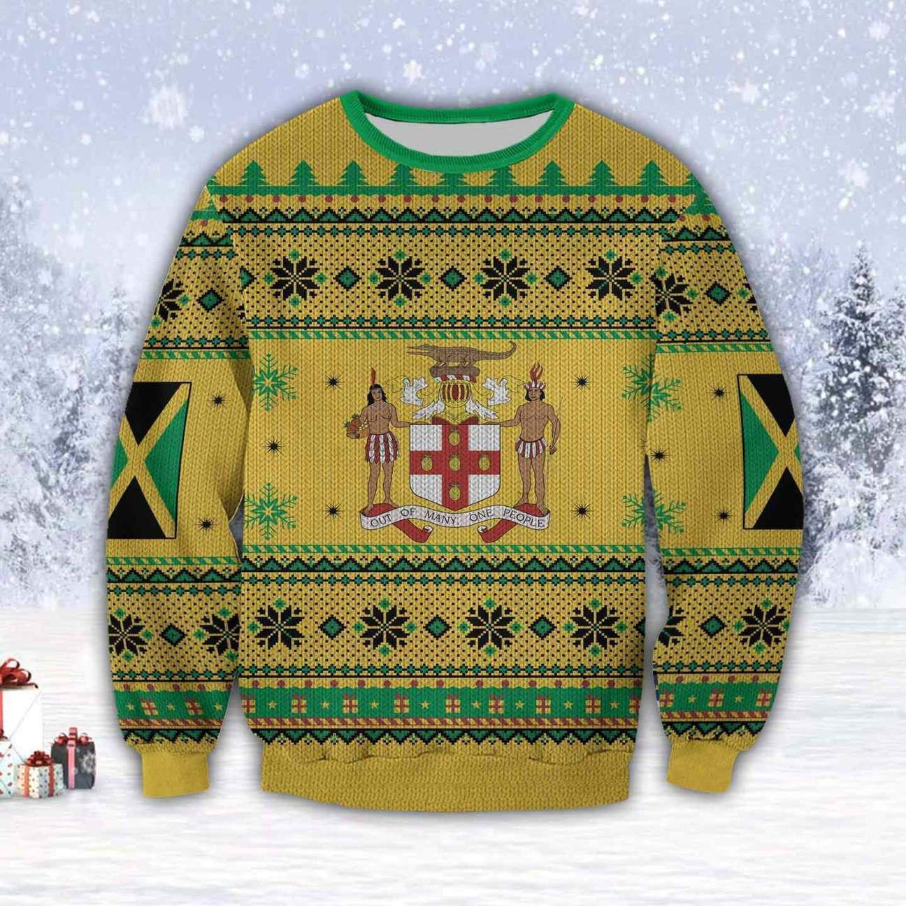 Jamaica Country Ugly Christmas Sweater Adult 3D Funny Matching for family