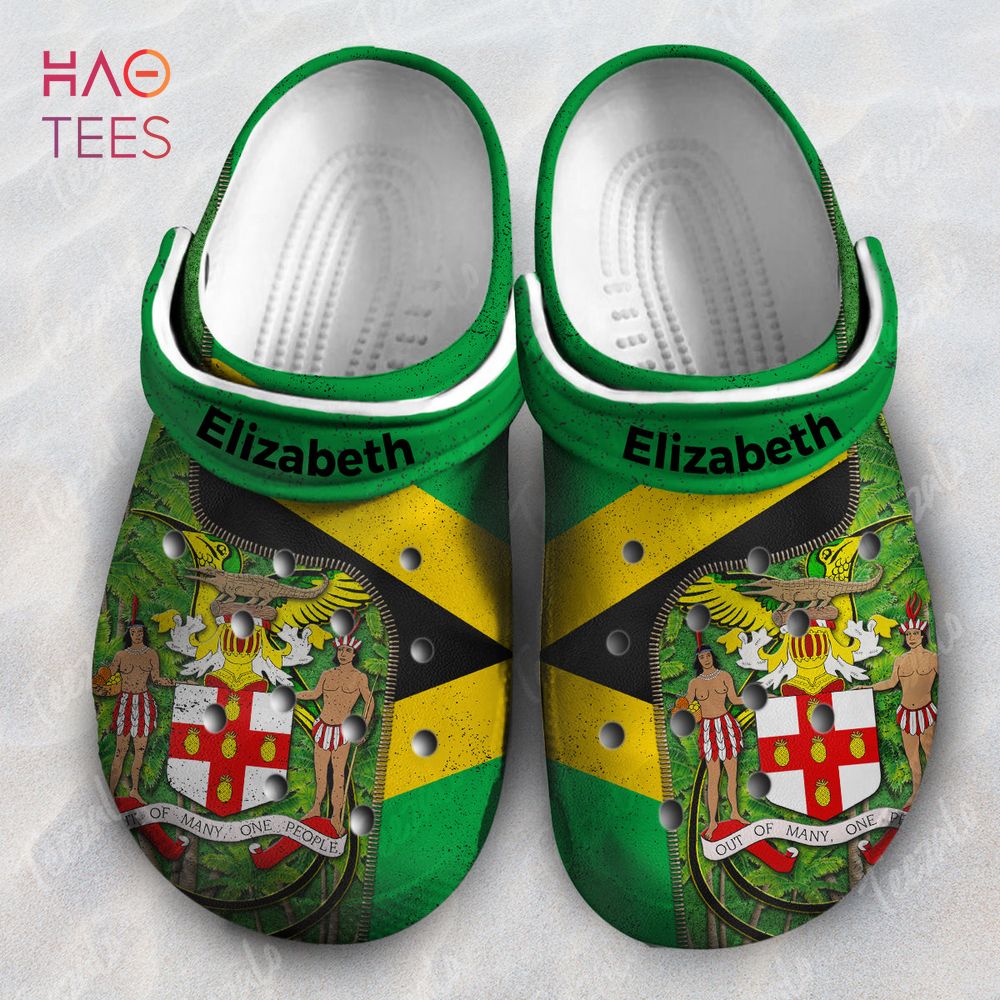 Jamaica Flag Palm Tree Coat of Arms Crocs Crocband Clogs Shoes Comfortable For Men Women and Kids