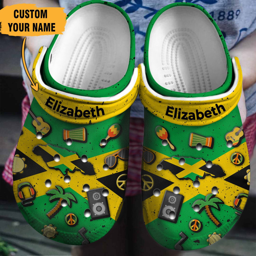 Jamaica Flag Symbols Gift For Fan Classic Water Rubber clog Shoes Comfy Footwear