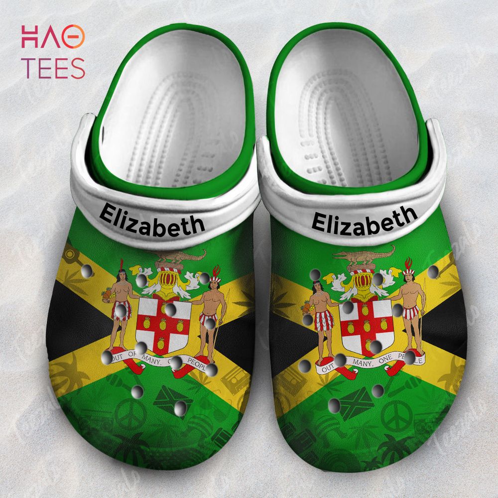 Jamaica Flag With Symbols Around Crocs Crocband Clogs Shoes Comfortable For Men Women and Kids
