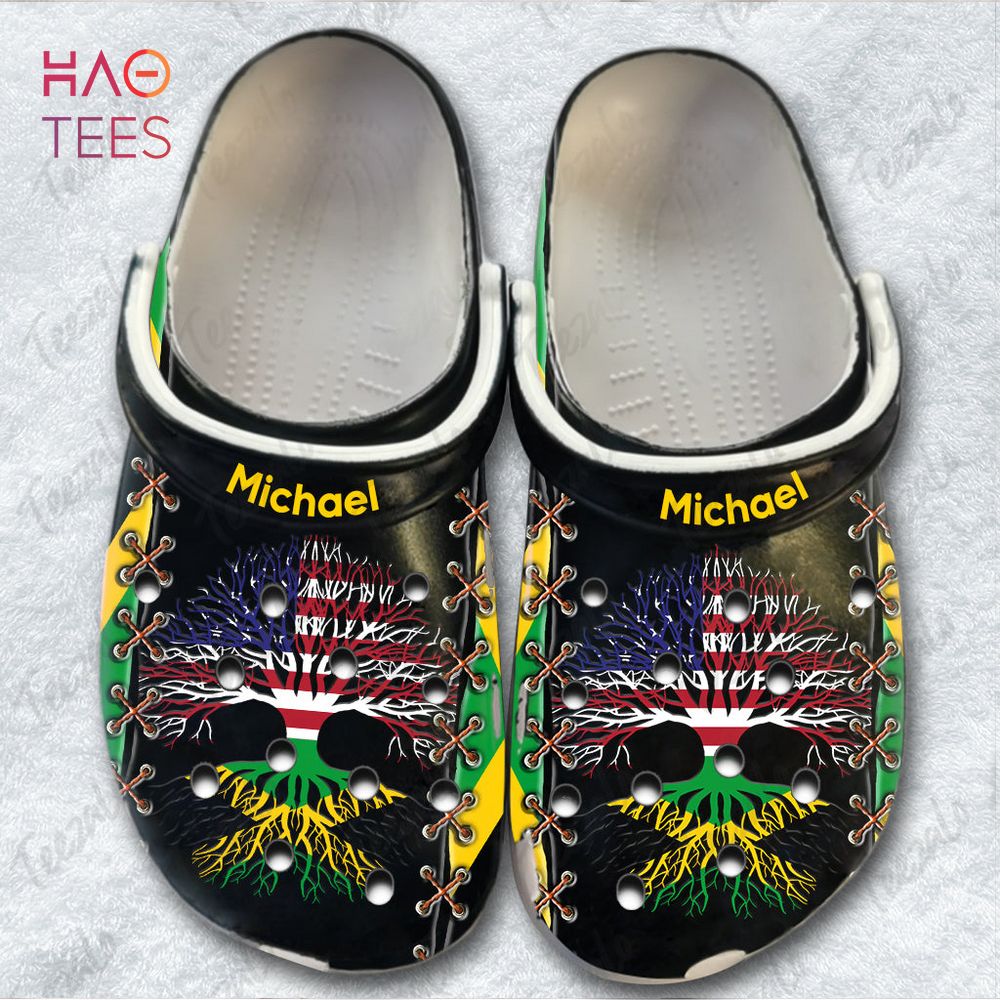 Jamaica Roots Gift Jamaican American Flag Crocs Crocband Clogs Shoes Comfortable For Men Women and Kids