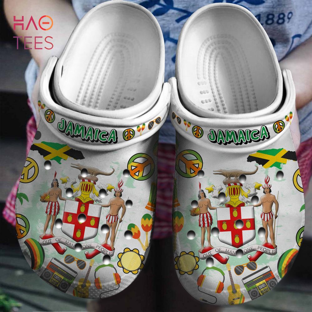 Jamaica Symbols Crocs Crocband Clogs Shoes Comfortable For Men Women and Kids