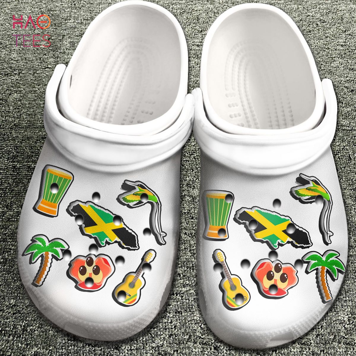 Jamaica With Symbols Crocs Crocband Clogs Shoes Comfortable For Men Women and Kids