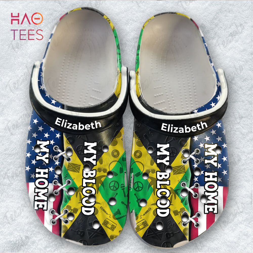 Jamaican My Blood America My Home Crocs Crocband Clogs Shoes Comfortable For Men Women and Kids
