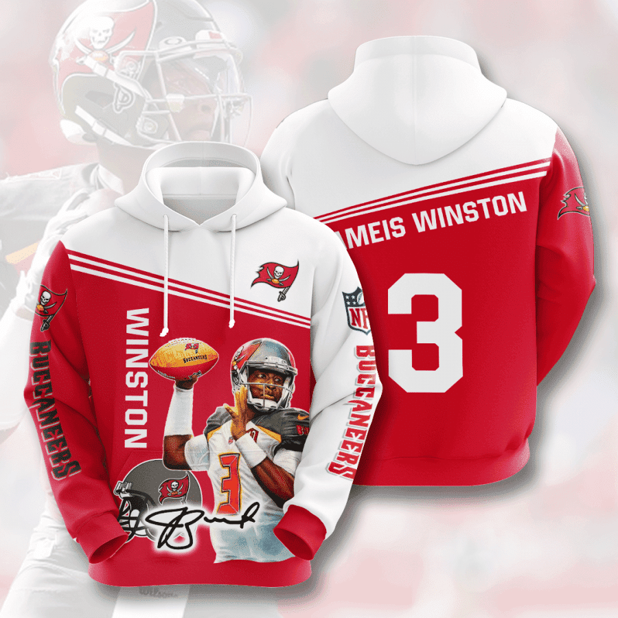 Jameis Winston 3 Tampa Bay Buccaneers 3D All Over Print Hoodie, Zip Hoodie