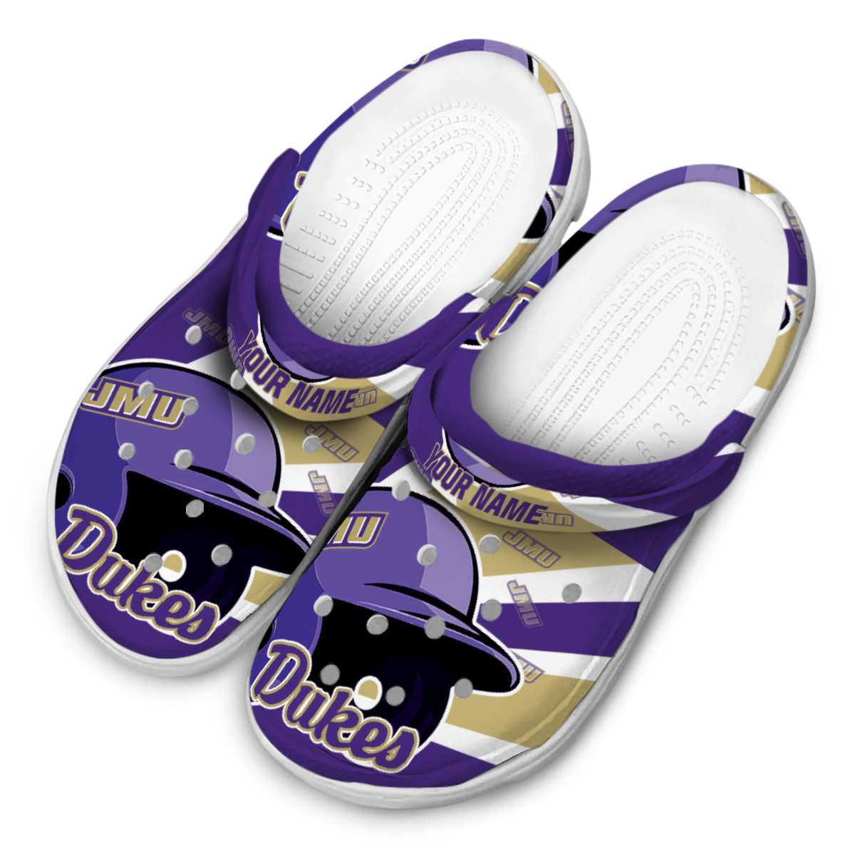 James Madison Dukes NCAA Sport Crocs Crocband Clogs Shoes Comfortable For Men Women and Kids - Image 4