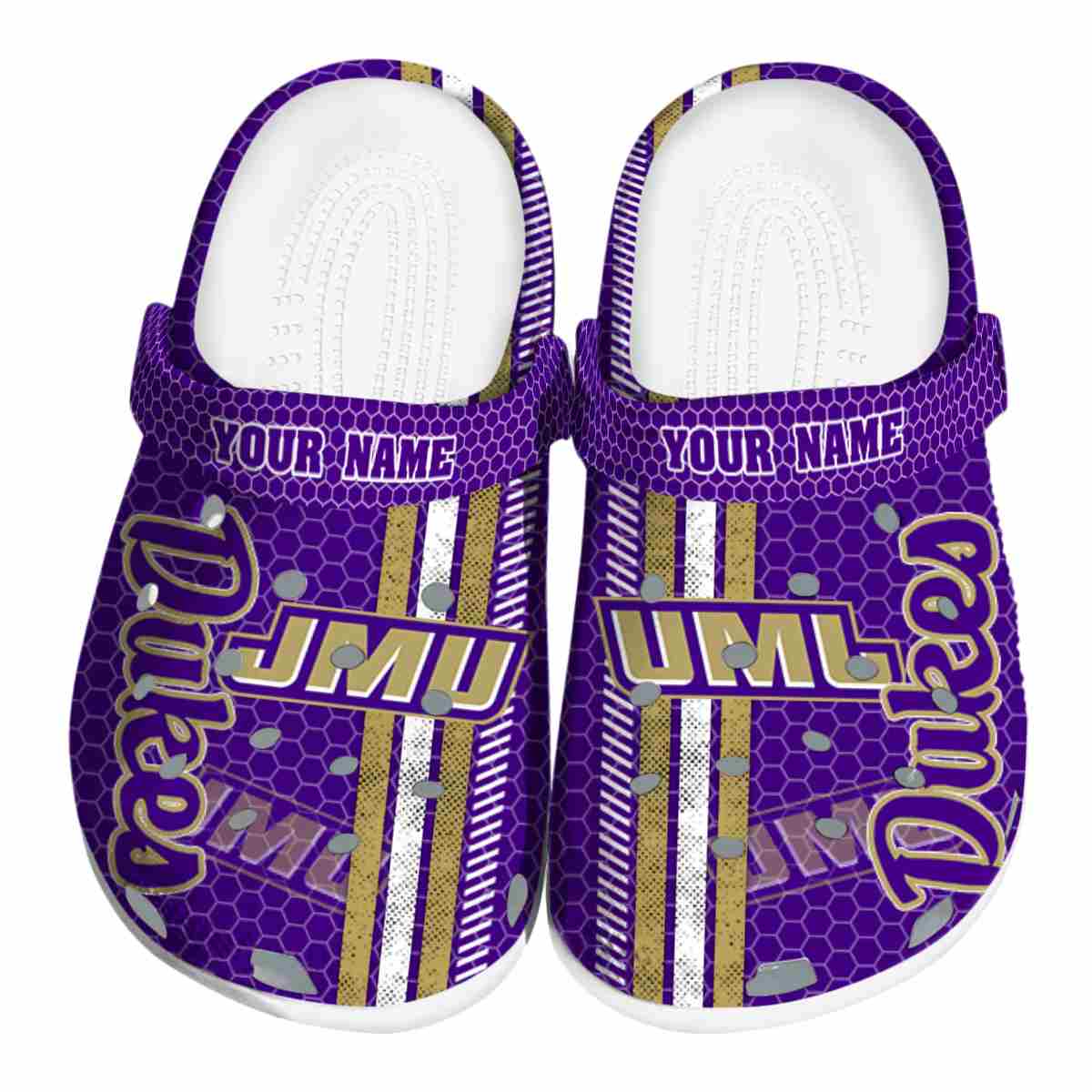 James Madison Dukes NCAA Sport Crocs Crocband Clogs Shoes Comfortable For Men Women and Kids