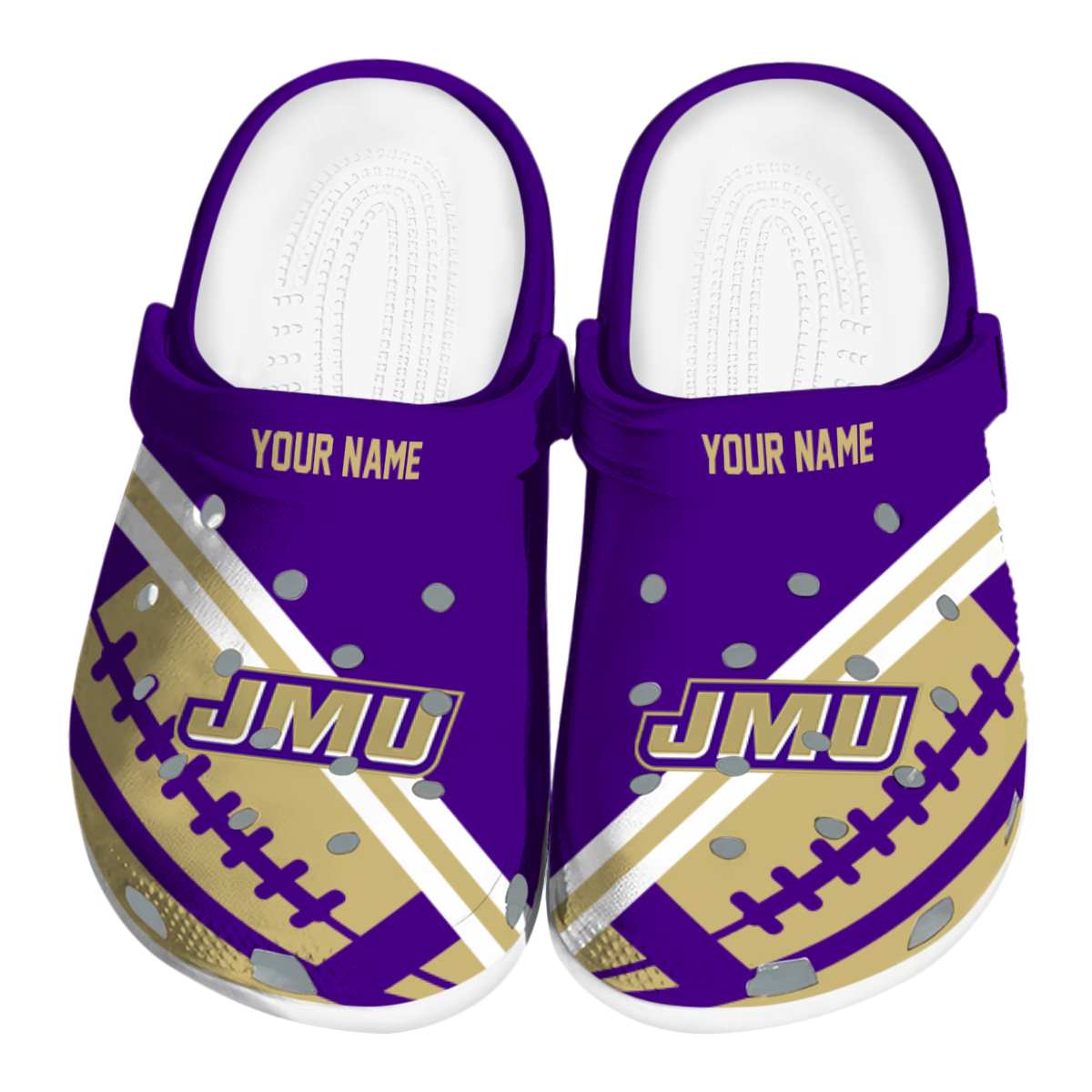 James Madison Dukes NCAA Sport Crocs Crocband Clogs Shoes Comfortable For Men Women and Kids