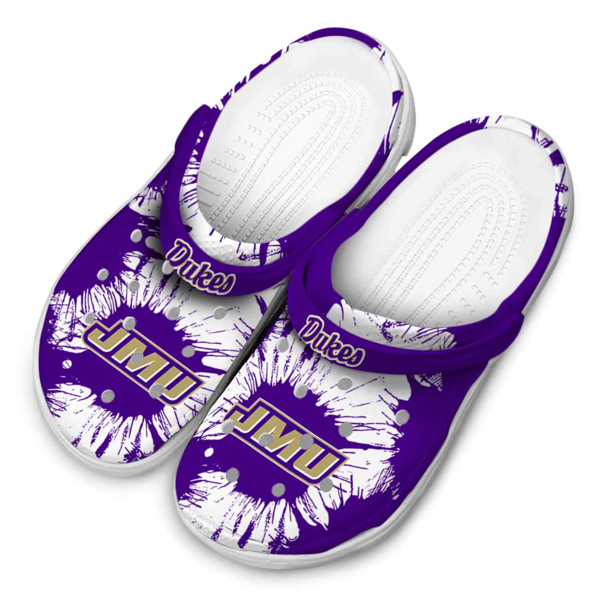 James Madison Dukes NCAA Sport Crocs Crocband Clogs Shoes Comfortable For Men Women and Kids - Image 4