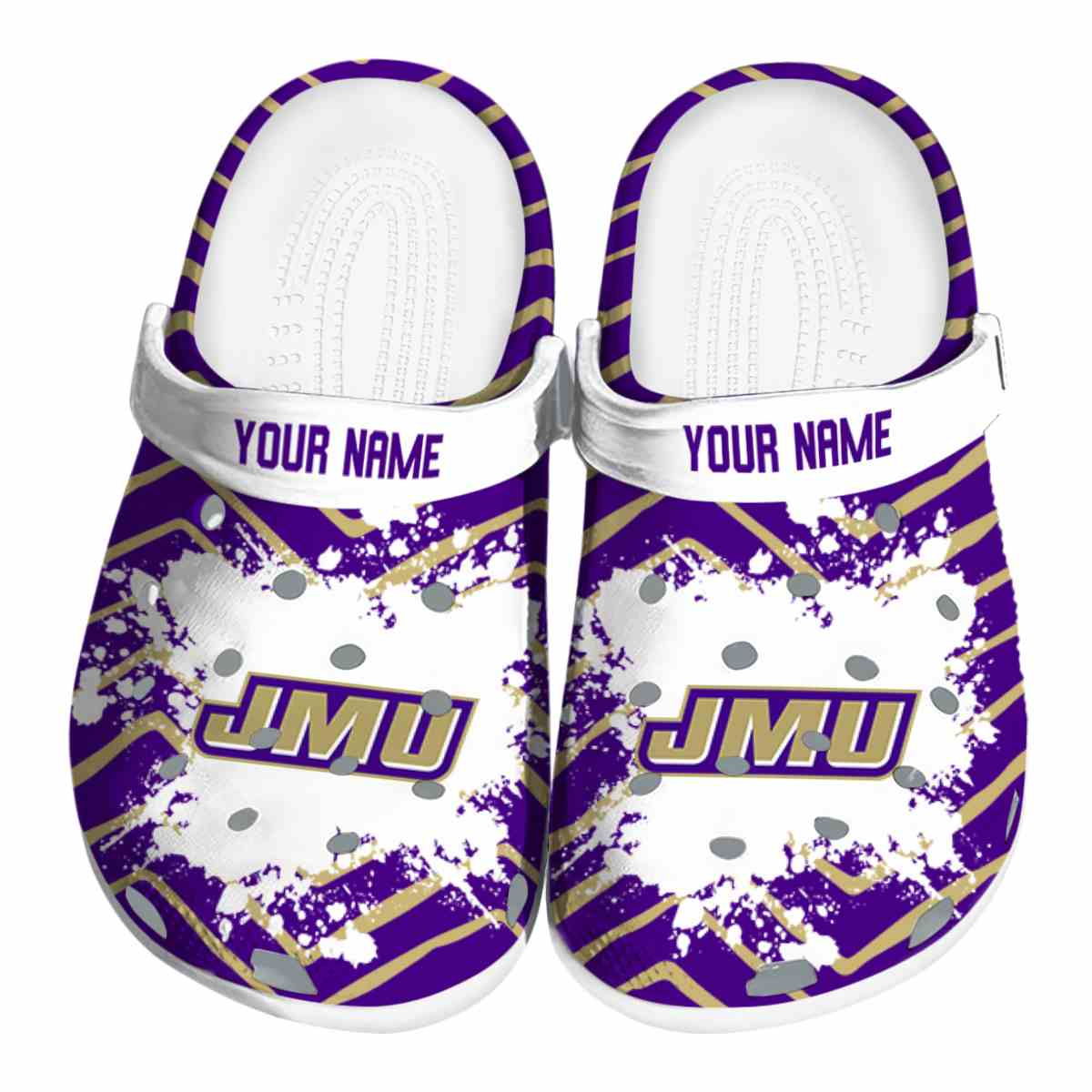 James Madison Dukes NCAA Sport Crocs Crocband Clogs Shoes Comfortable For Men Women and Kids