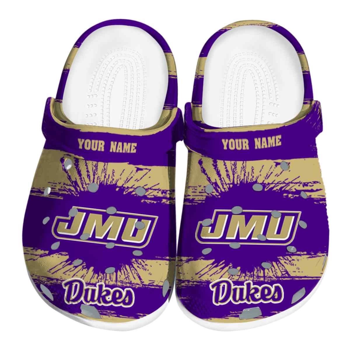 James Madison Dukes NCAA Sport Crocs Crocband Clogs Shoes Comfortable For Men Women and Kids