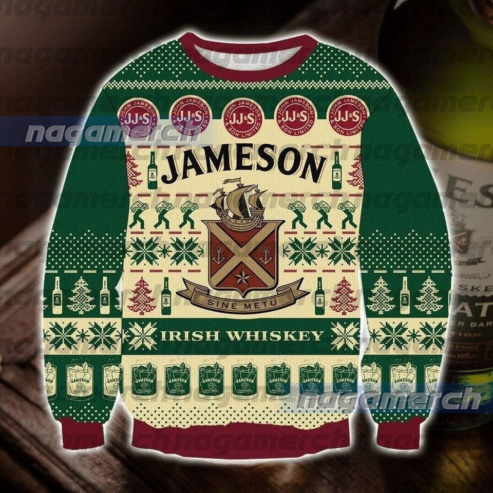 Jameson Irish Whiskey Christmas Ugly 3D Sweater