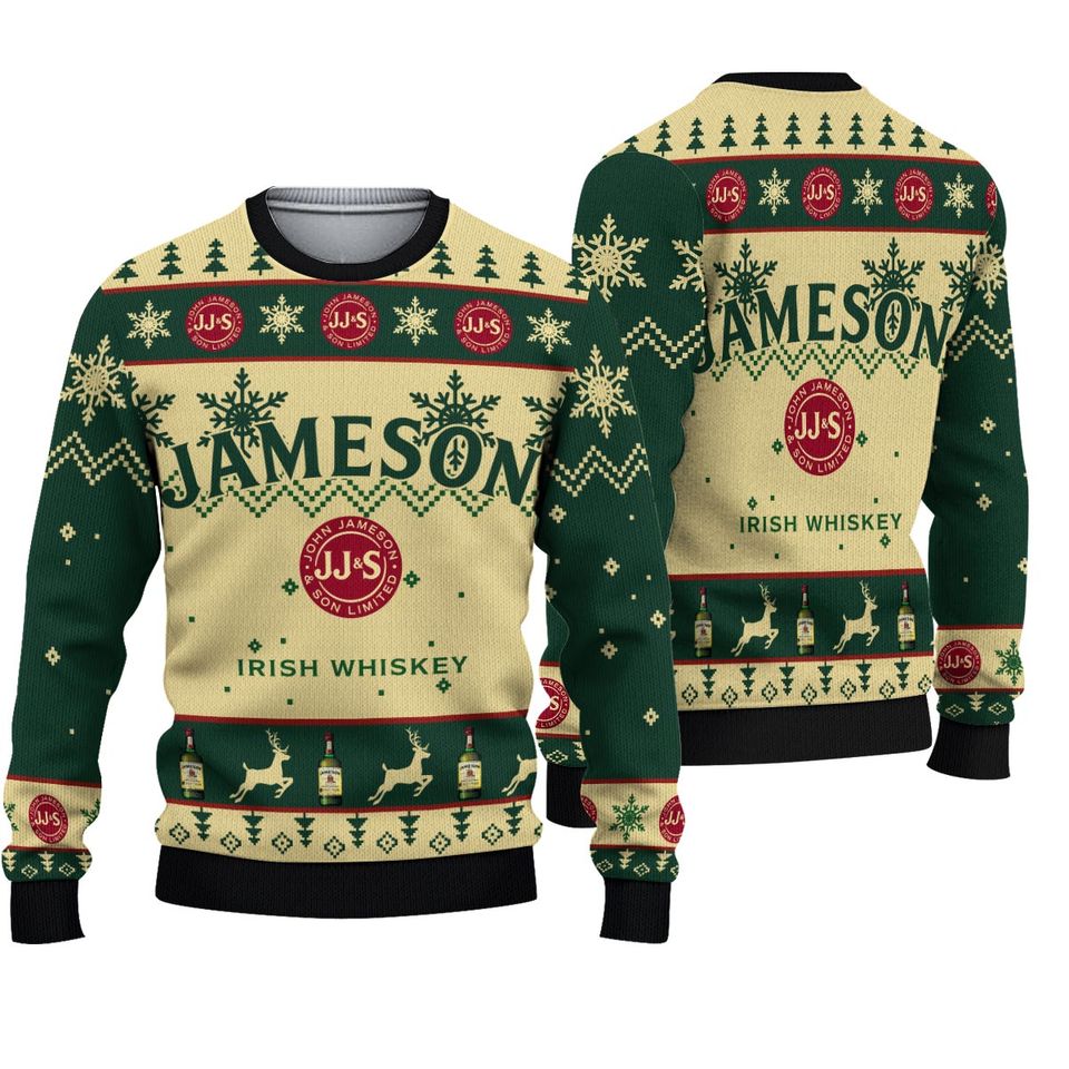 Jameson Irish Whiskey Christmas Ugly Sweater 3D