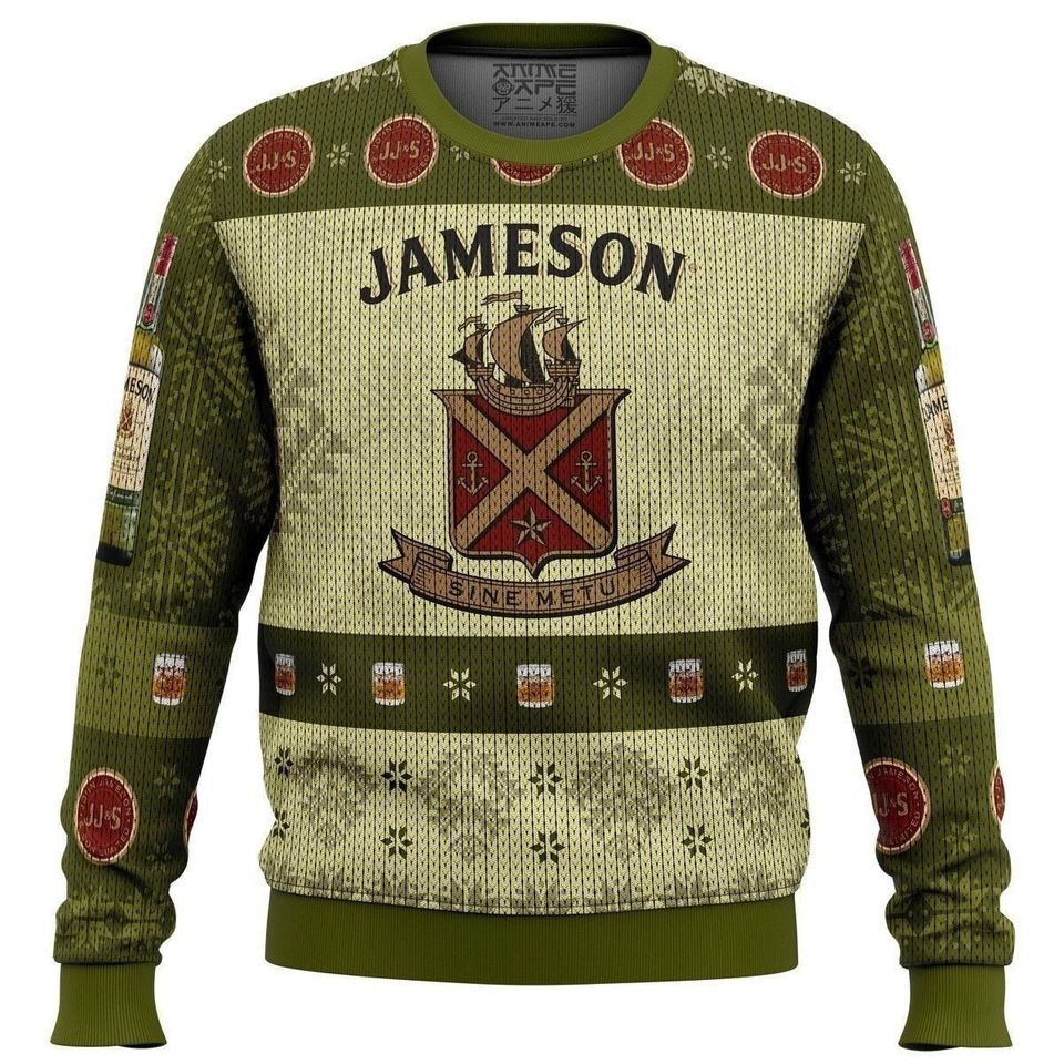 Jameson Irish Whiskey Christmas Ugly Sweater, Whiskey Ugly Sweater
