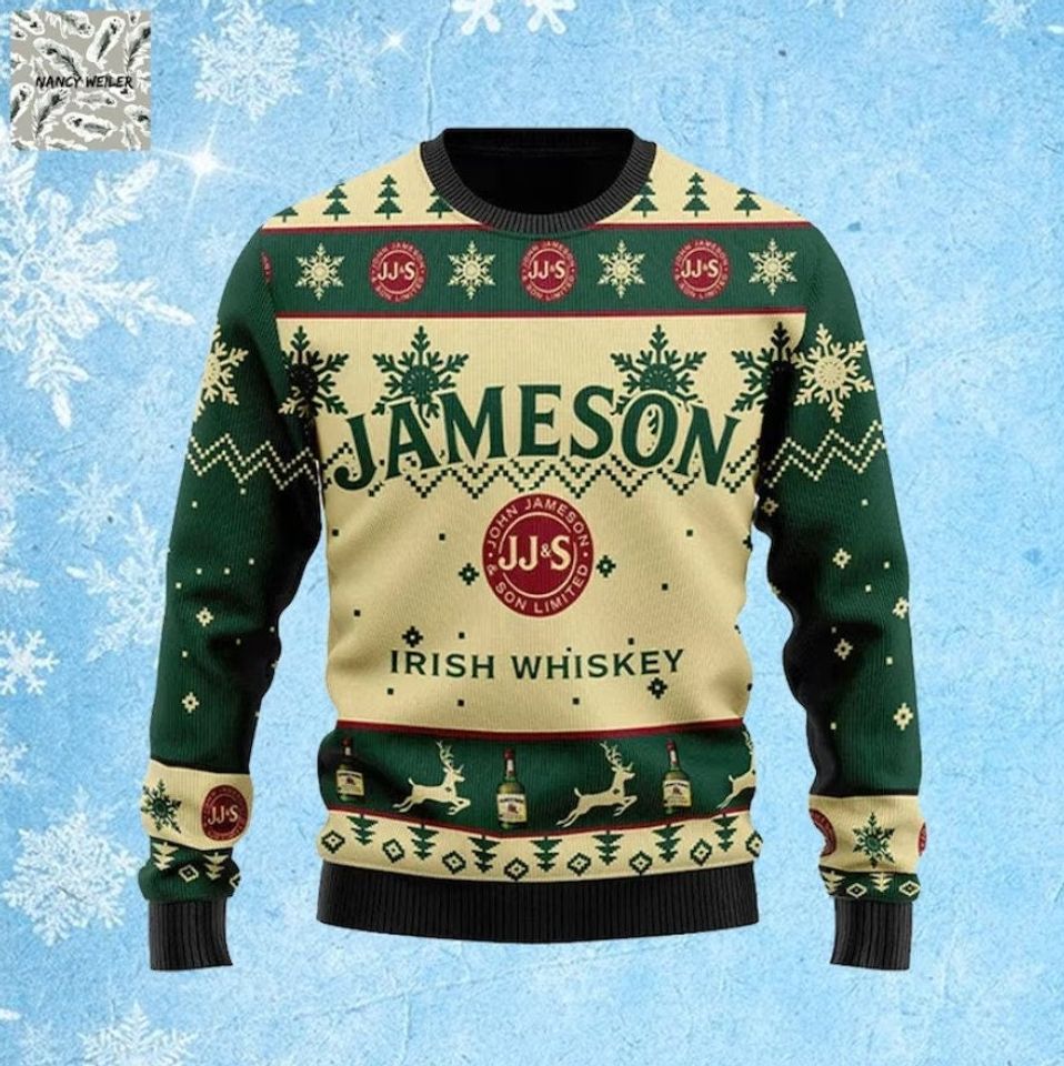 Jameson Irish Whiskey Ugly Christmas Sweater, Whisky Ugly