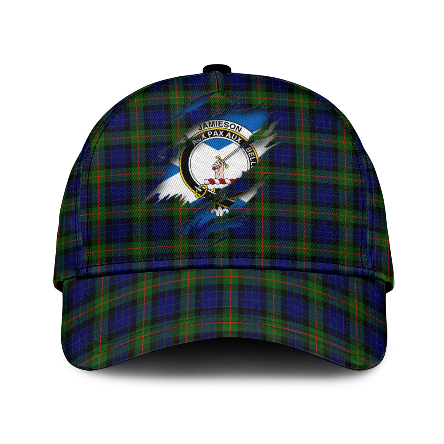 Jamieson Tartan Plaid Cap, Family Crest In Me Style Tartan Baseball Cap TS23 Trucker Hats Custom Hats Gifts For Men & Women