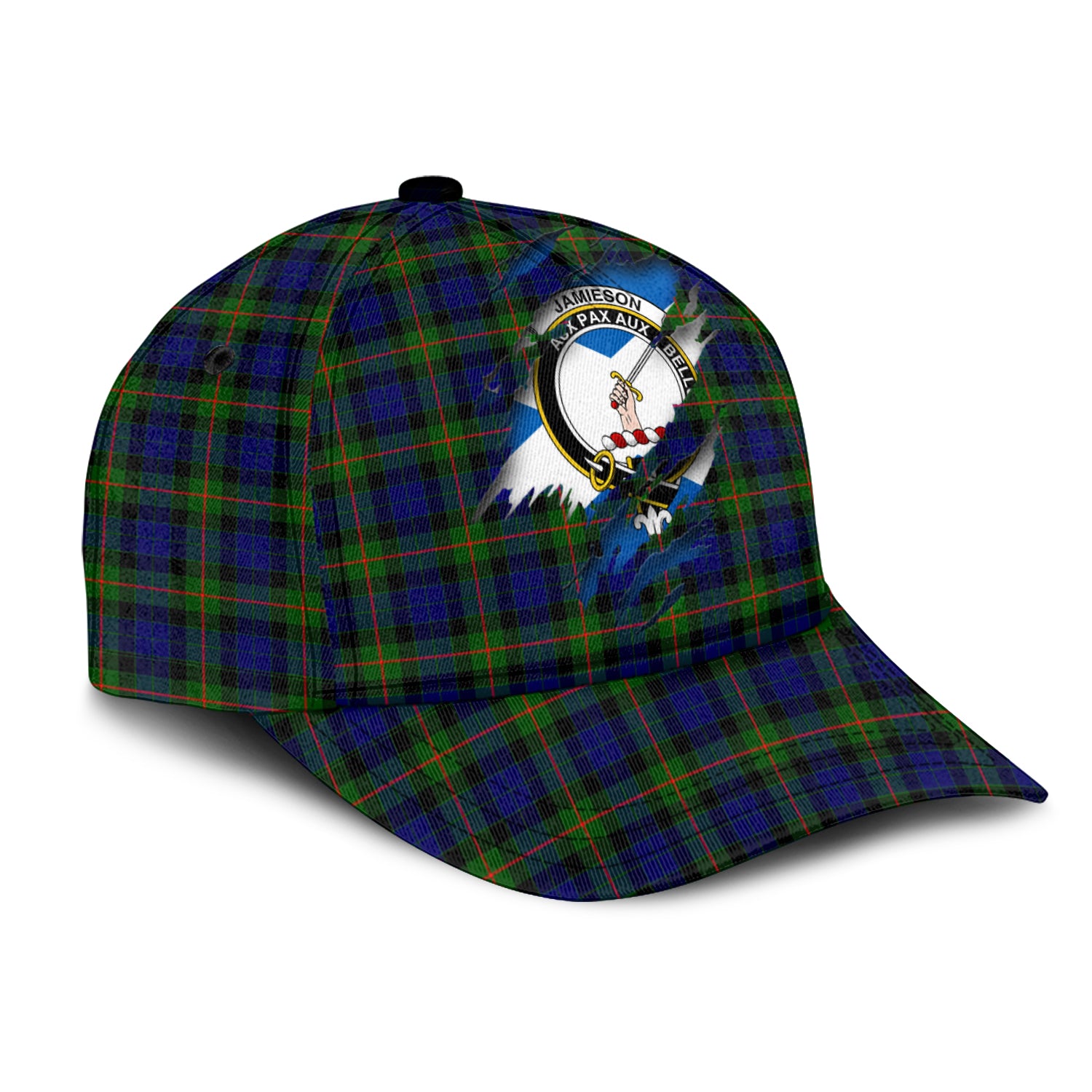 Jamieson Tartan Plaid Cap, Family Crest In Me Style Tartan Baseball Cap TS23 Trucker Hats Custom Hats Gifts For Men & Women