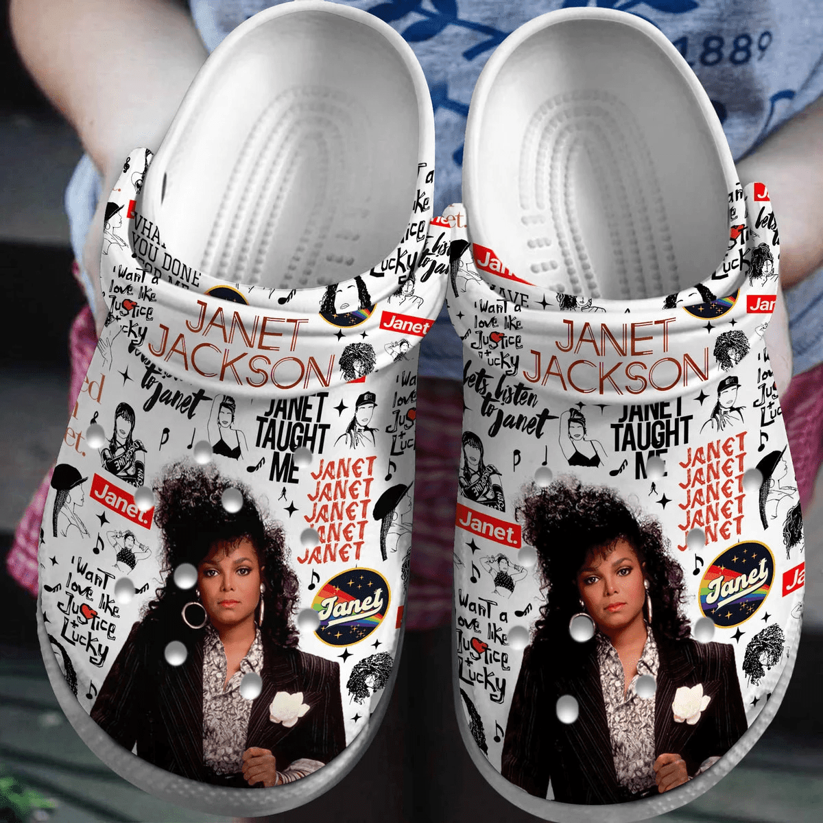 Janet Jackson Music Crocs Crocband Clogs Shoes Comfortable For Men Women and Kids