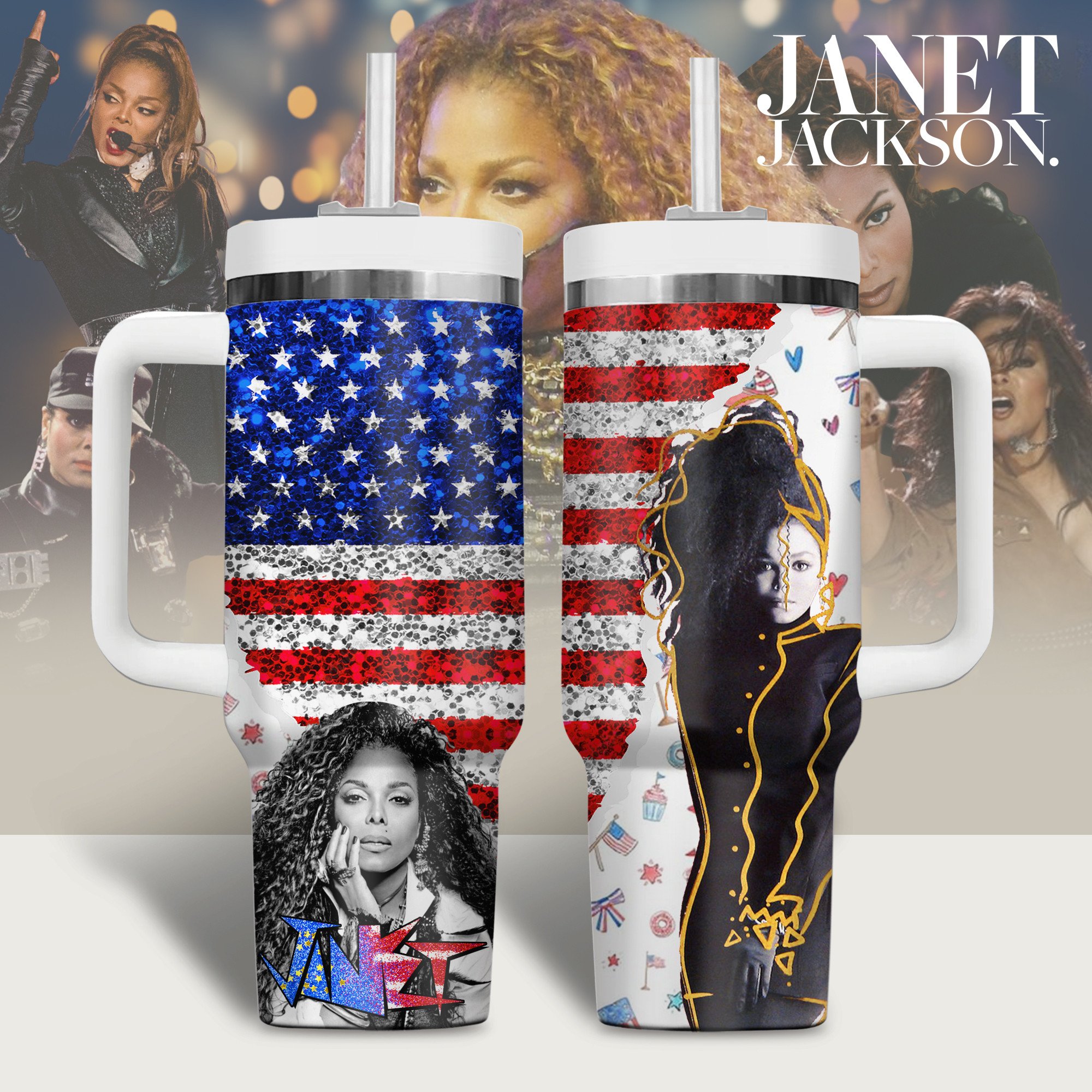 Janet Jackson Music Custom Stanley Cup 40 oz 30 oz Tumbler With HandleTVC2301293