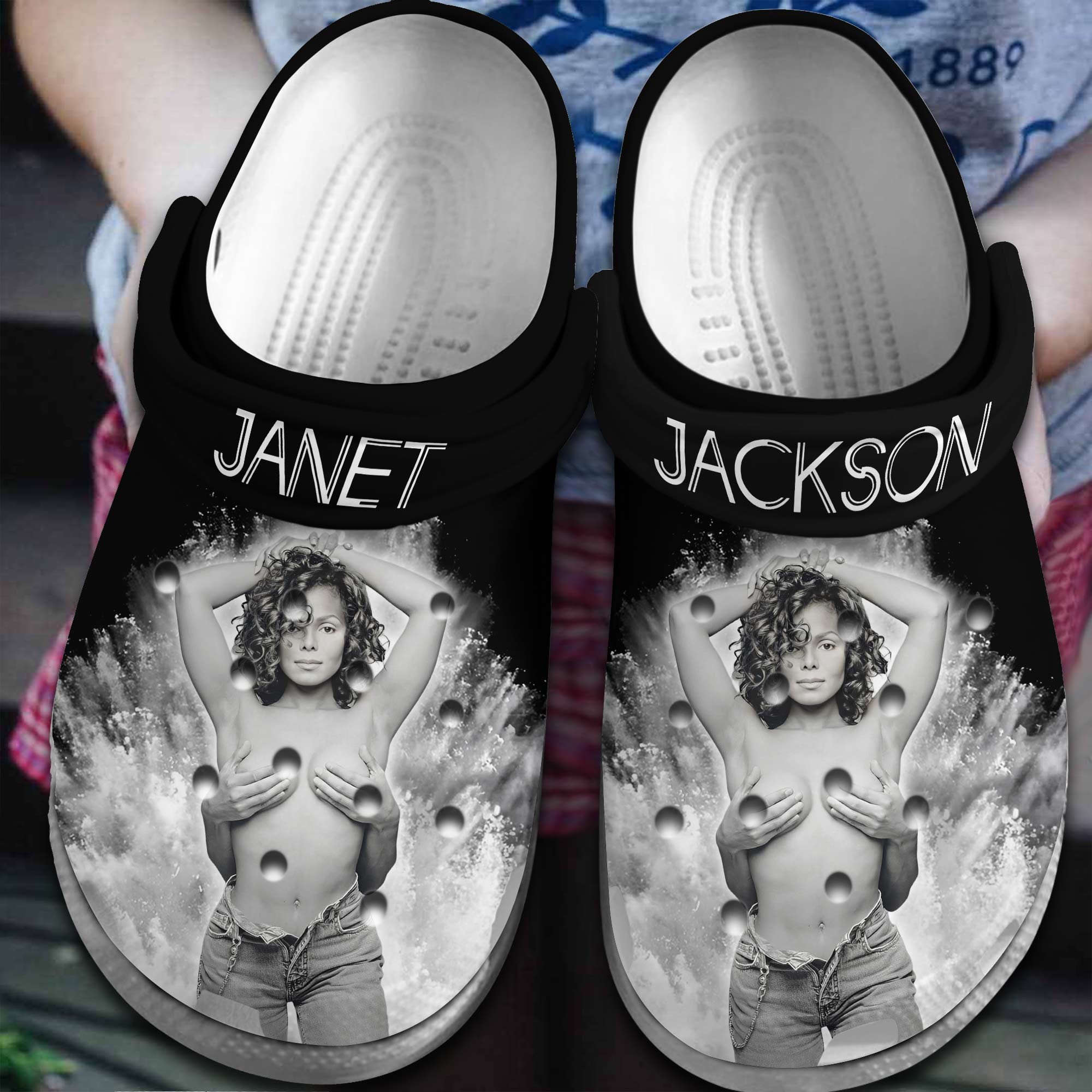 Janet Jackson Singer Music Crocs Crocband Clogs Shoes Comfortable For Men Women and Kids