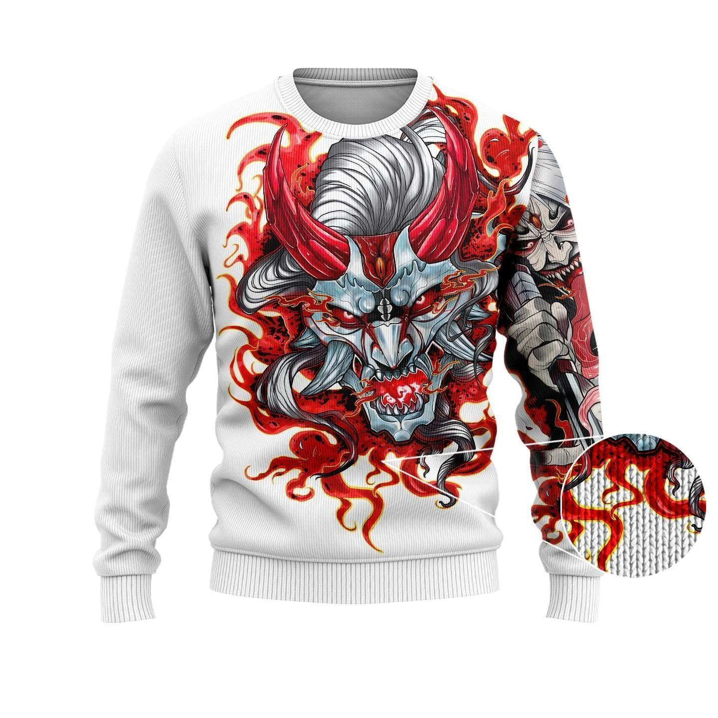 Japan Art Tattoo Ugly Christmas Sweater Adult 3D Funny Matching for family