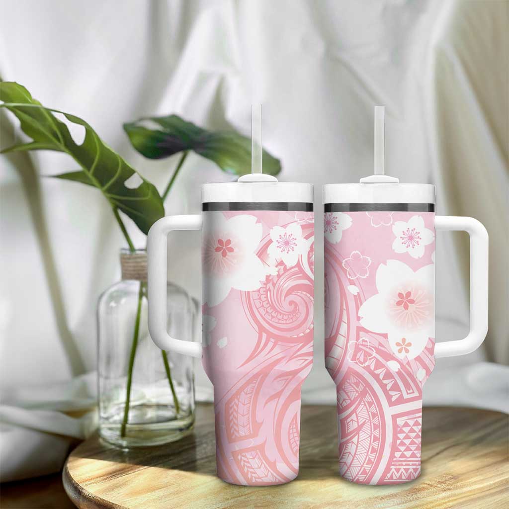 Japan Sakura Floral with Polynesian Custom Stanley Cup 40 oz 30 oz Tumbler With HandleTVC2301373 - Image 9