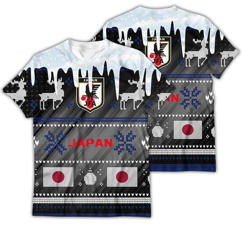 Japan Ugly Christmas Sweater Sport Soccer Team, World Cup 2022 3D Sweatshirt - Image 4