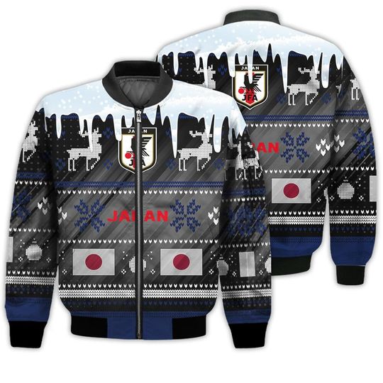 Japan Ugly Christmas Sweater Sport Soccer Team, World Cup 2022 3D Sweatshirt - Image 15