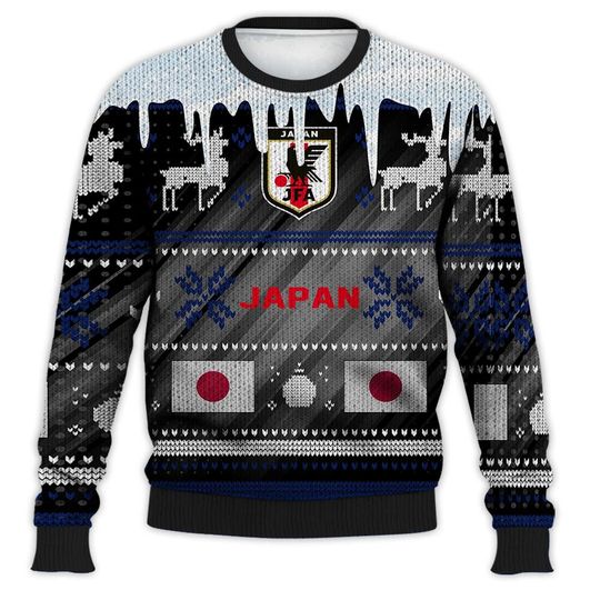 Japan Ugly Christmas Sweater Sport Soccer Team, World Cup 2022 3D Sweatshirt - Image 11