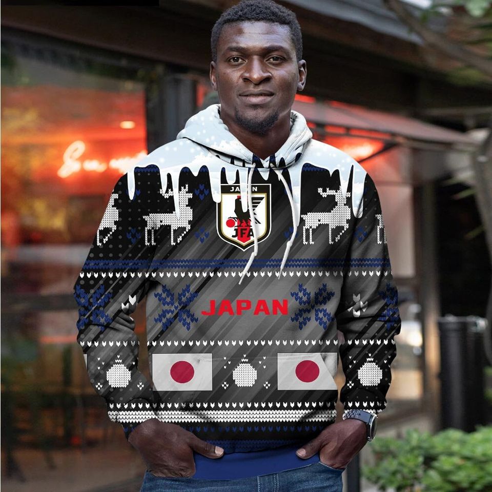 Japan Ugly Christmas Sweater Sport Soccer Team, World Cup 2022 3D Sweatshirt - Image 7
