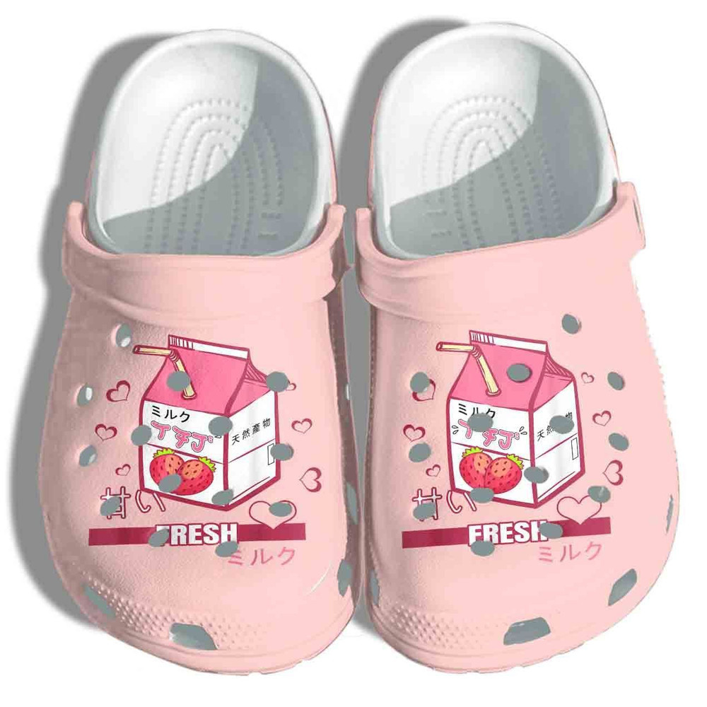 Japanese Fresh Juice Strawberry Gift For Lover Rubber clog Shoes Comfy Footwear