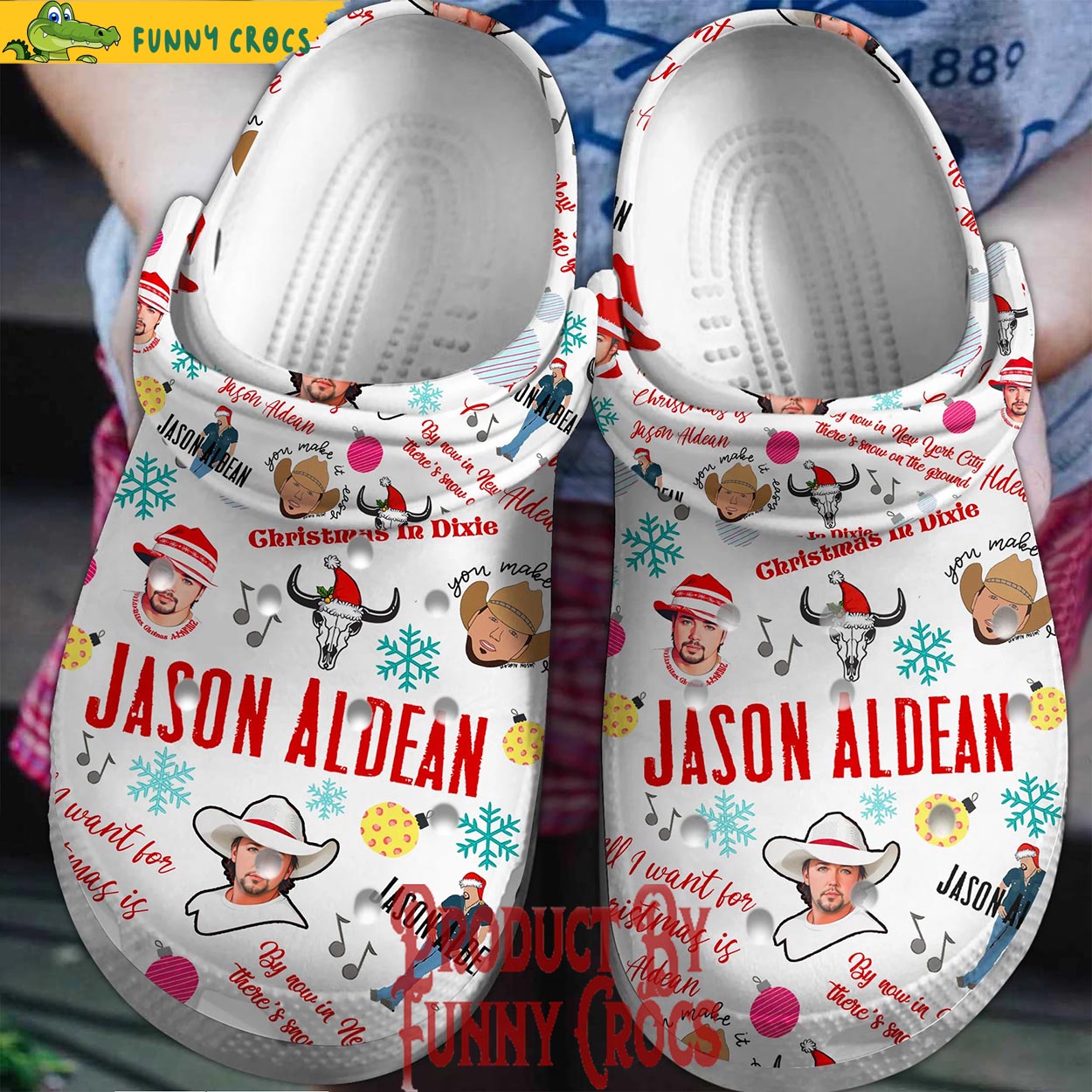 Jason Aldean Music Christmas Crocs Crocband Clogs Shoes Comfortable For Men Women and Kids