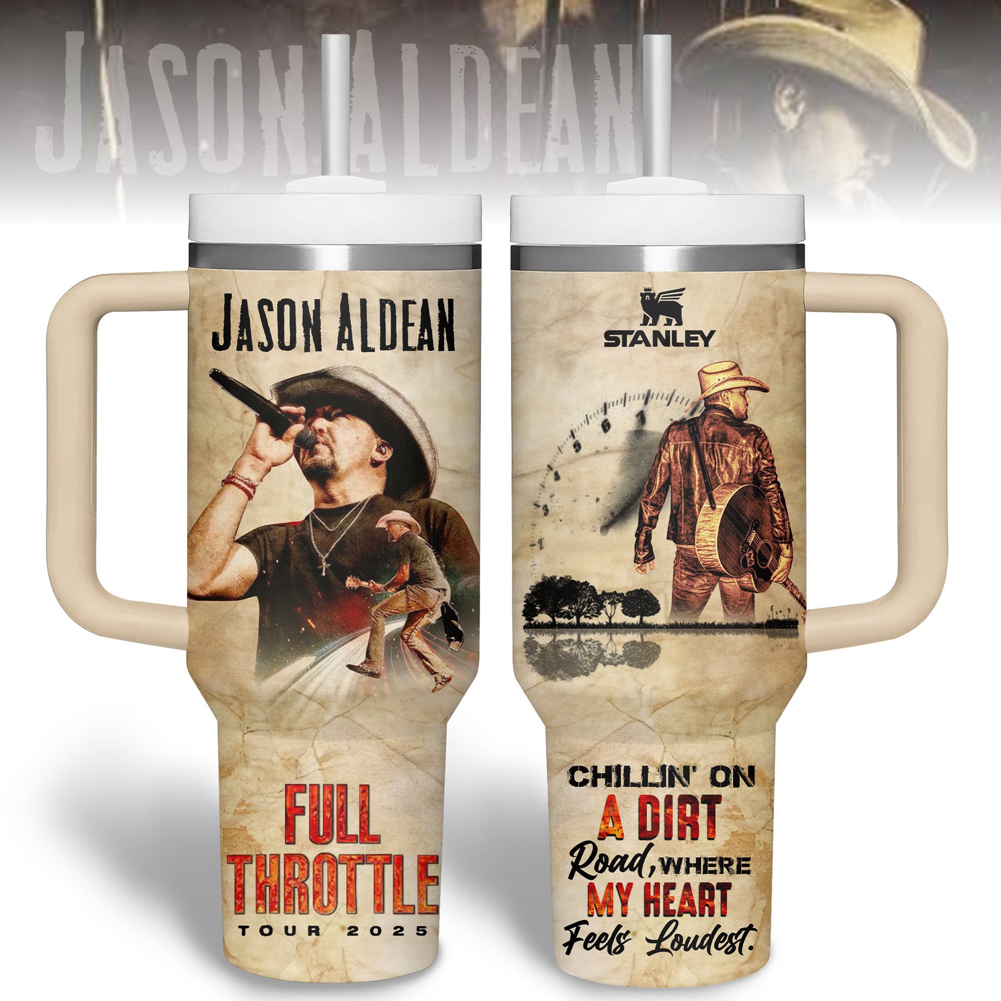 Jason Aldean Music Custom Stanley Cup 40 oz 30 oz Tumbler With HandleTVC2301280