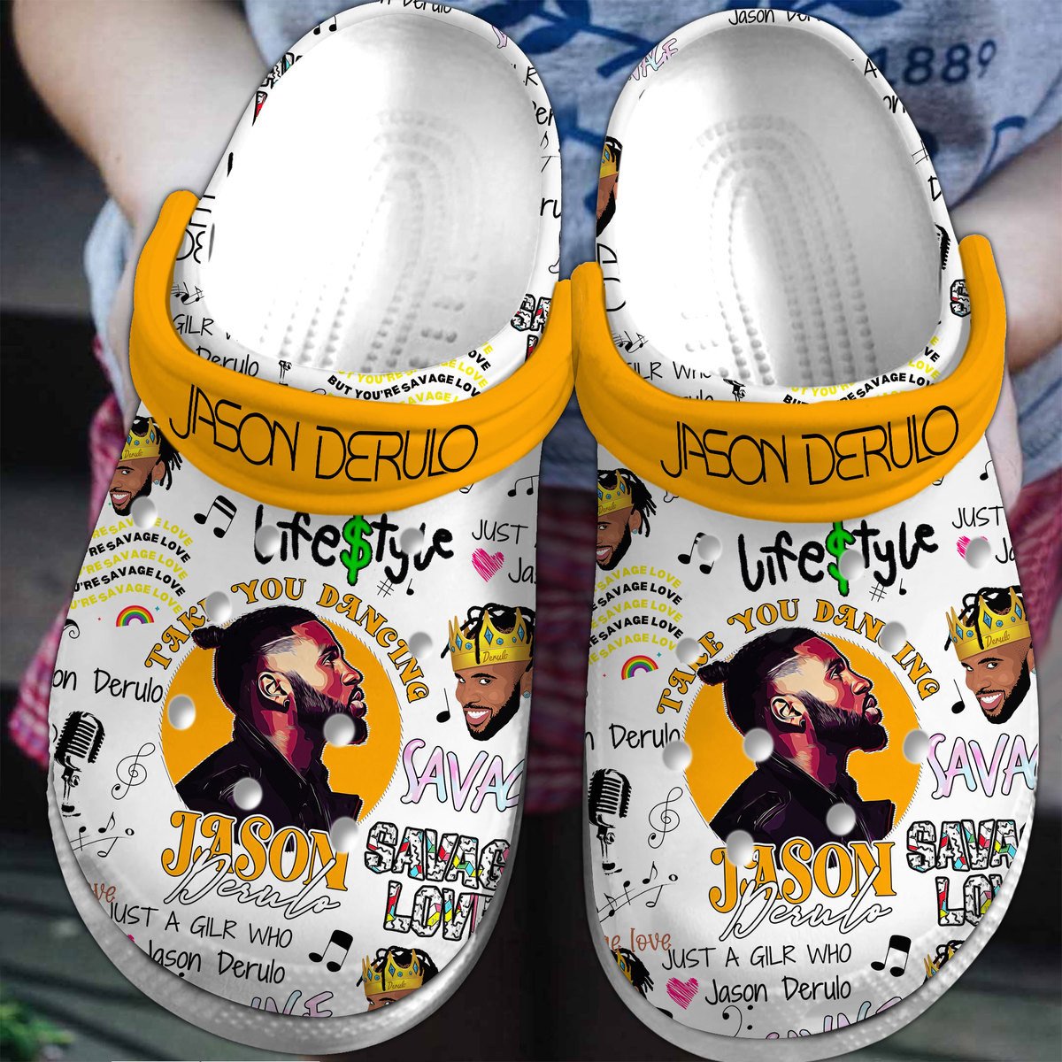 Jason Derulo Music Crocs Crocband Clogs Shoes Comfortable For Men Women and Kids