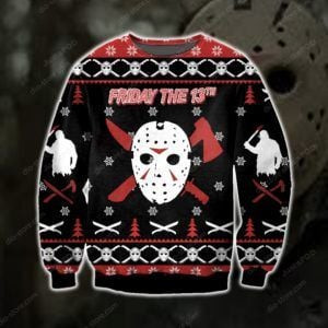 Jason- Friday The 13Th Knitting Ugly Christmas Sweater Adult 3D Funny Matching for family