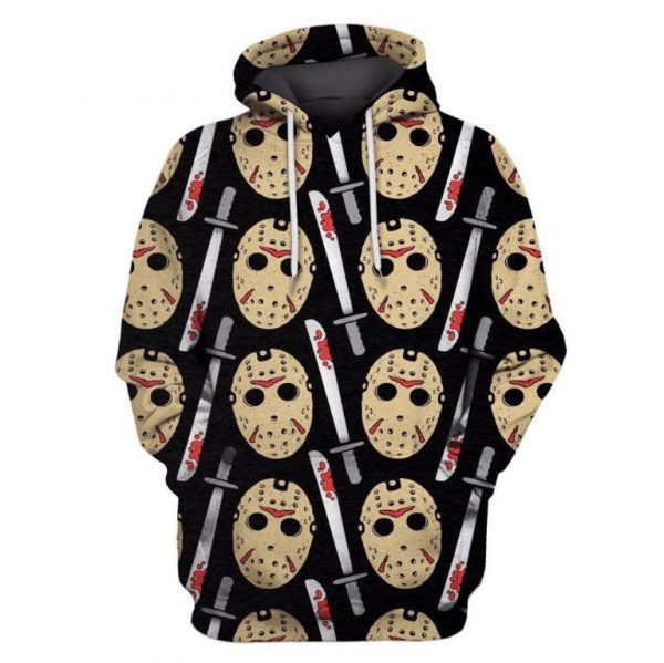 Jason Voorhees Friday The 13Th Pattern 3D All Over Print Hoodie, Zip Hoodie