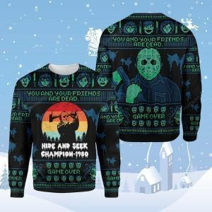 Jason Voorhees Halloween Ugly Christmas Sweater Adult 3D Funny Matching for family