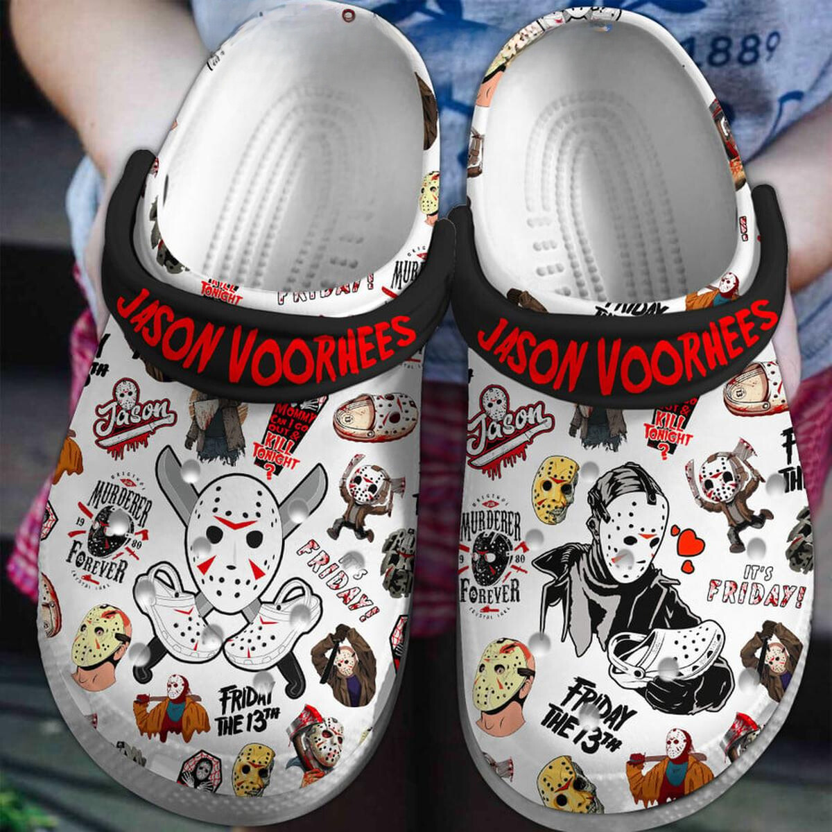 Jason Voorhees Horror Movie Crocs Crocband Clogs Shoes Comfortable For Men Women and Kids