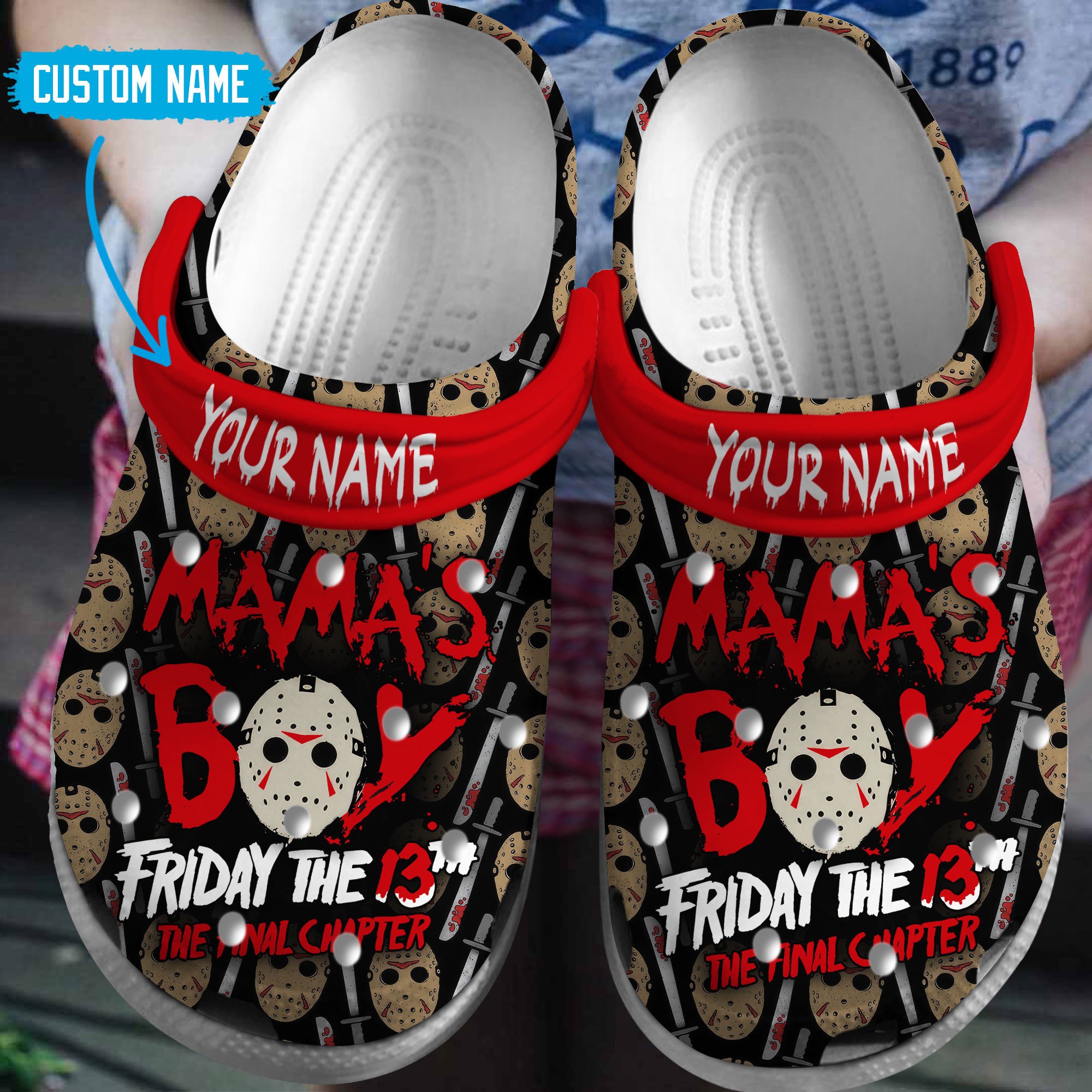 Jason Voorhees Horror Movie Crocs Crocband Clogs Shoes Comfortable For Men Women and Kids