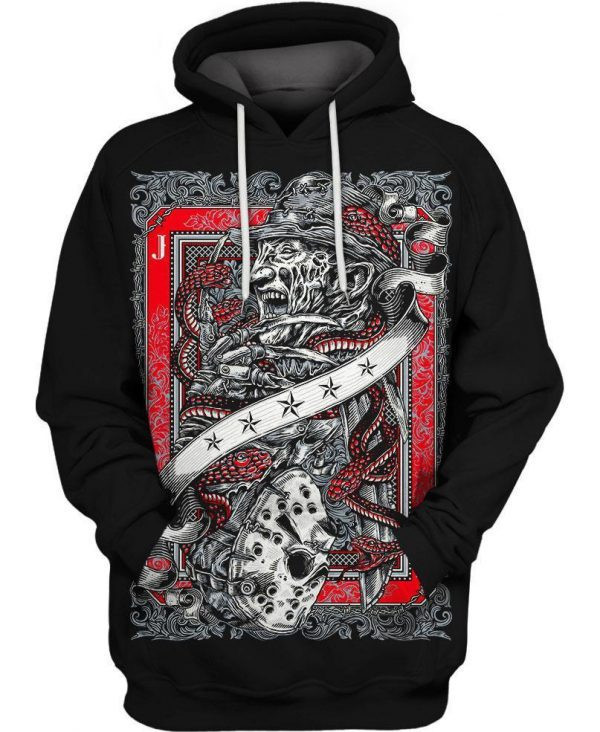 Jason Voorhees X Freddy Krueger Horror Characters 3D All Over Print Hoodie, Zip Hoodie