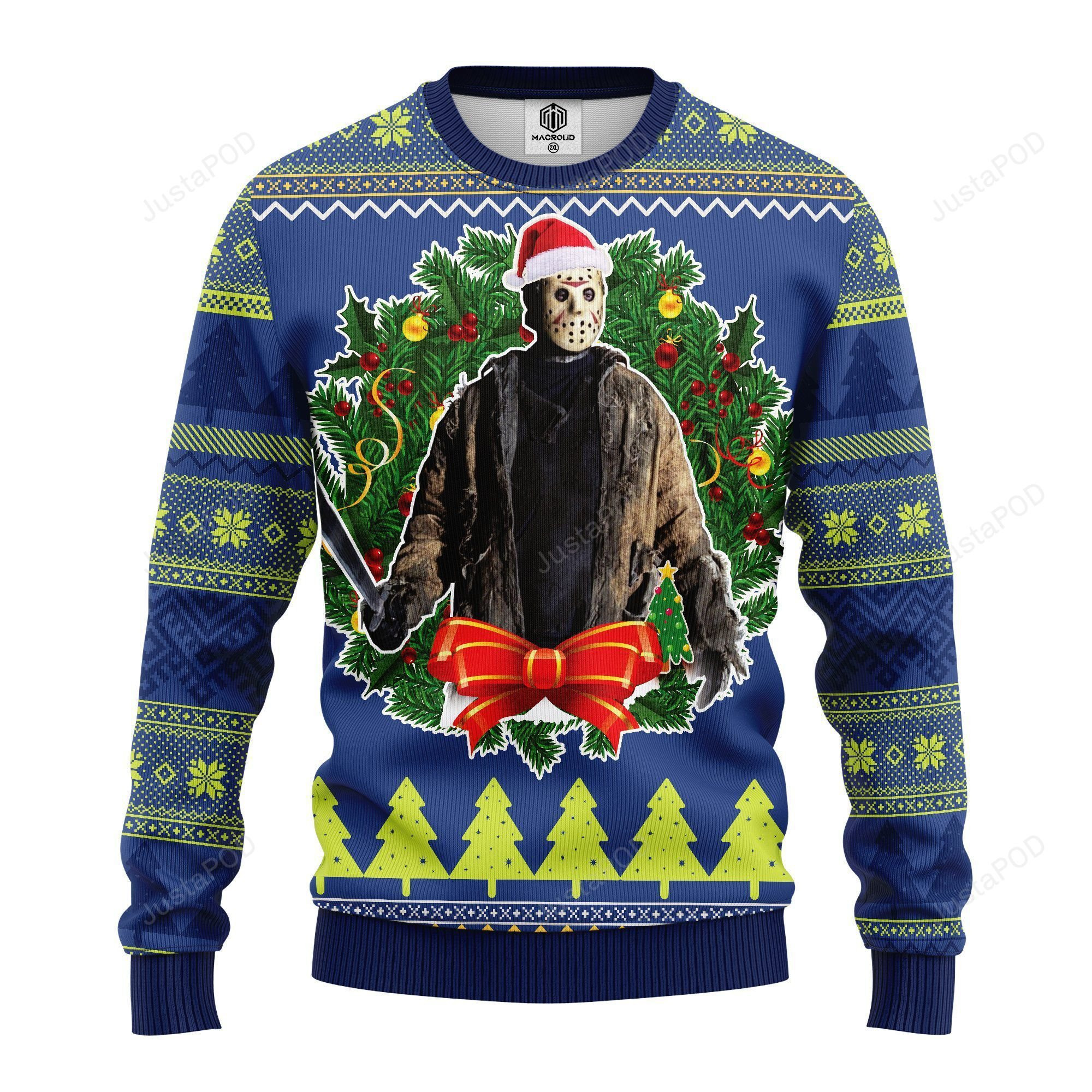 Jason Woorhees Ugly Christmas Sweater Adult 3D Funny Matching for family