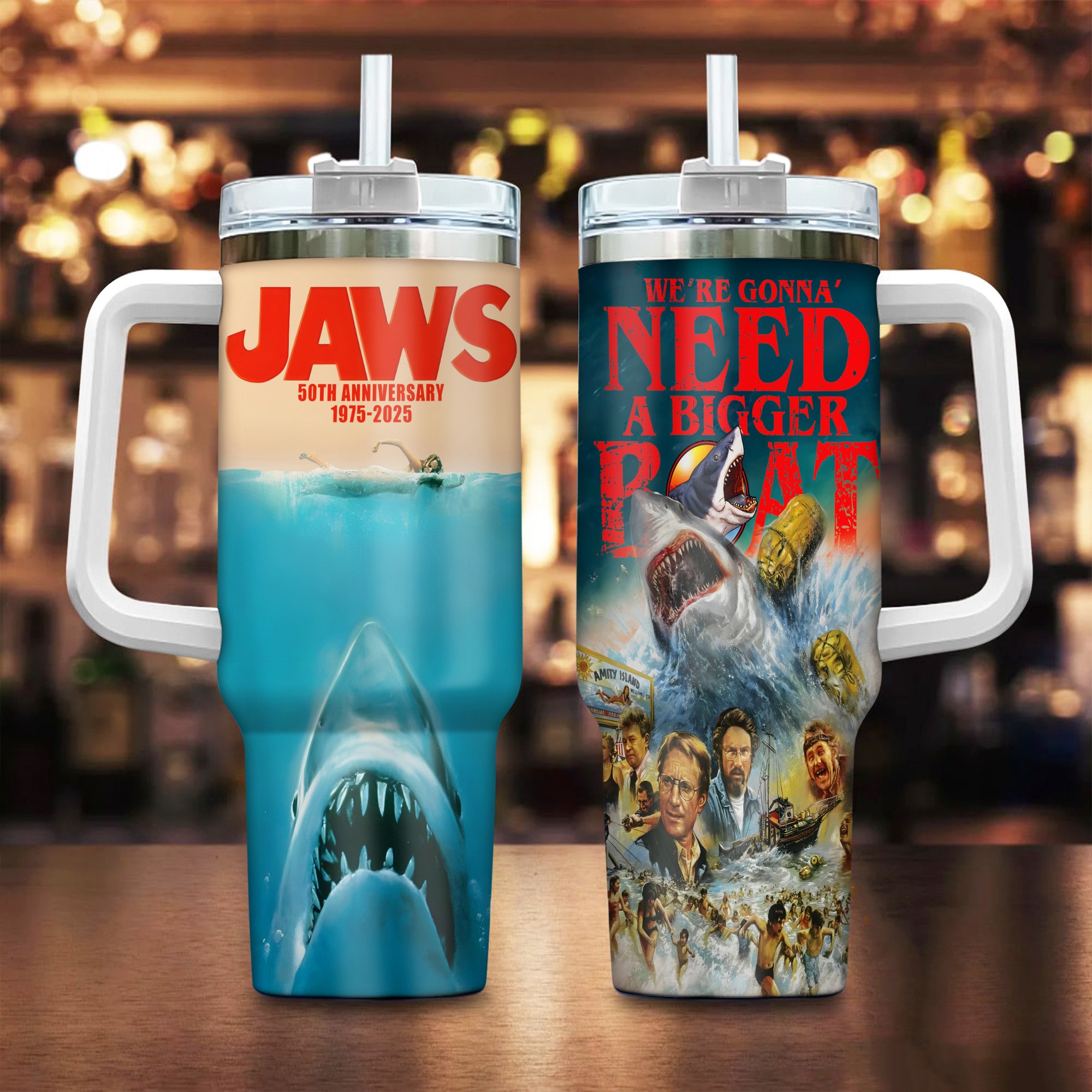 Jaws Movies Custom Stanley Cup 40 oz 30 oz Tumbler With HandleTVC2301126 - Image 2
