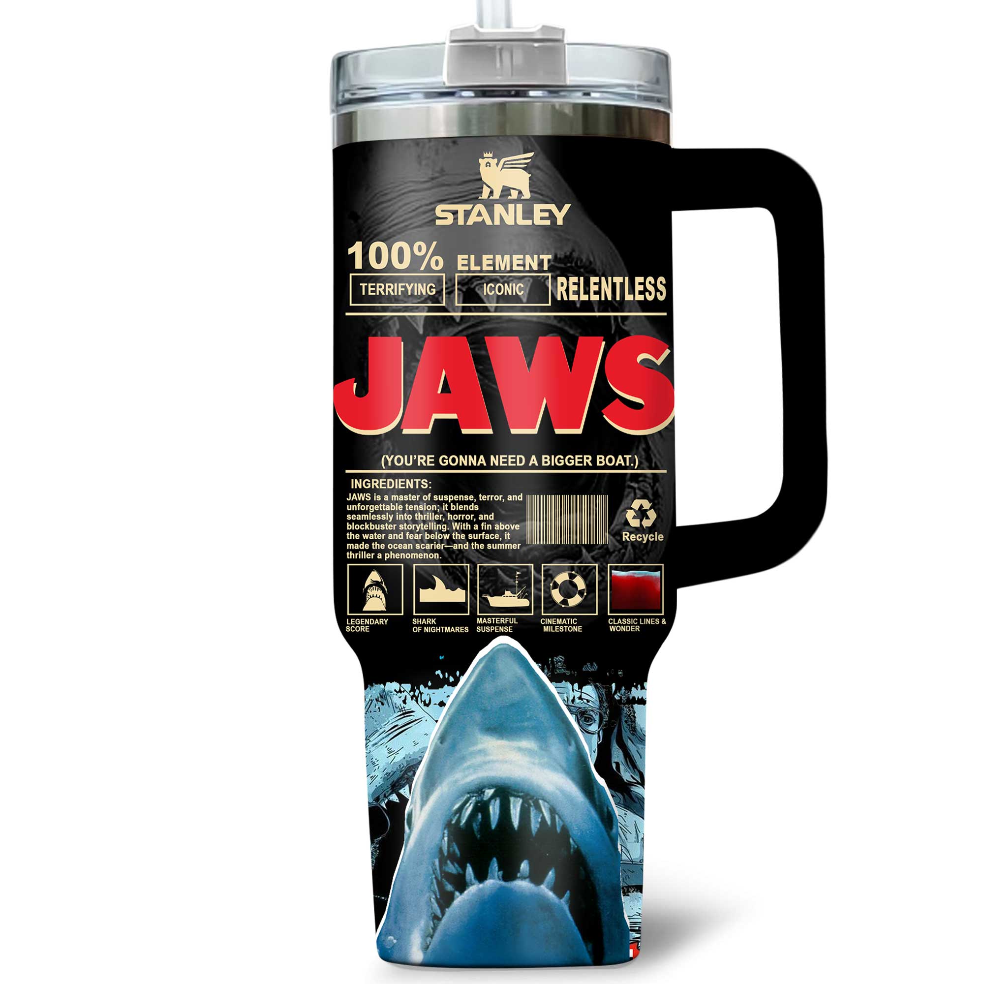 Jaws Movies Custom Stanley Cup 40 oz 30 oz Tumbler With HandleTVC2301176 - Image 3