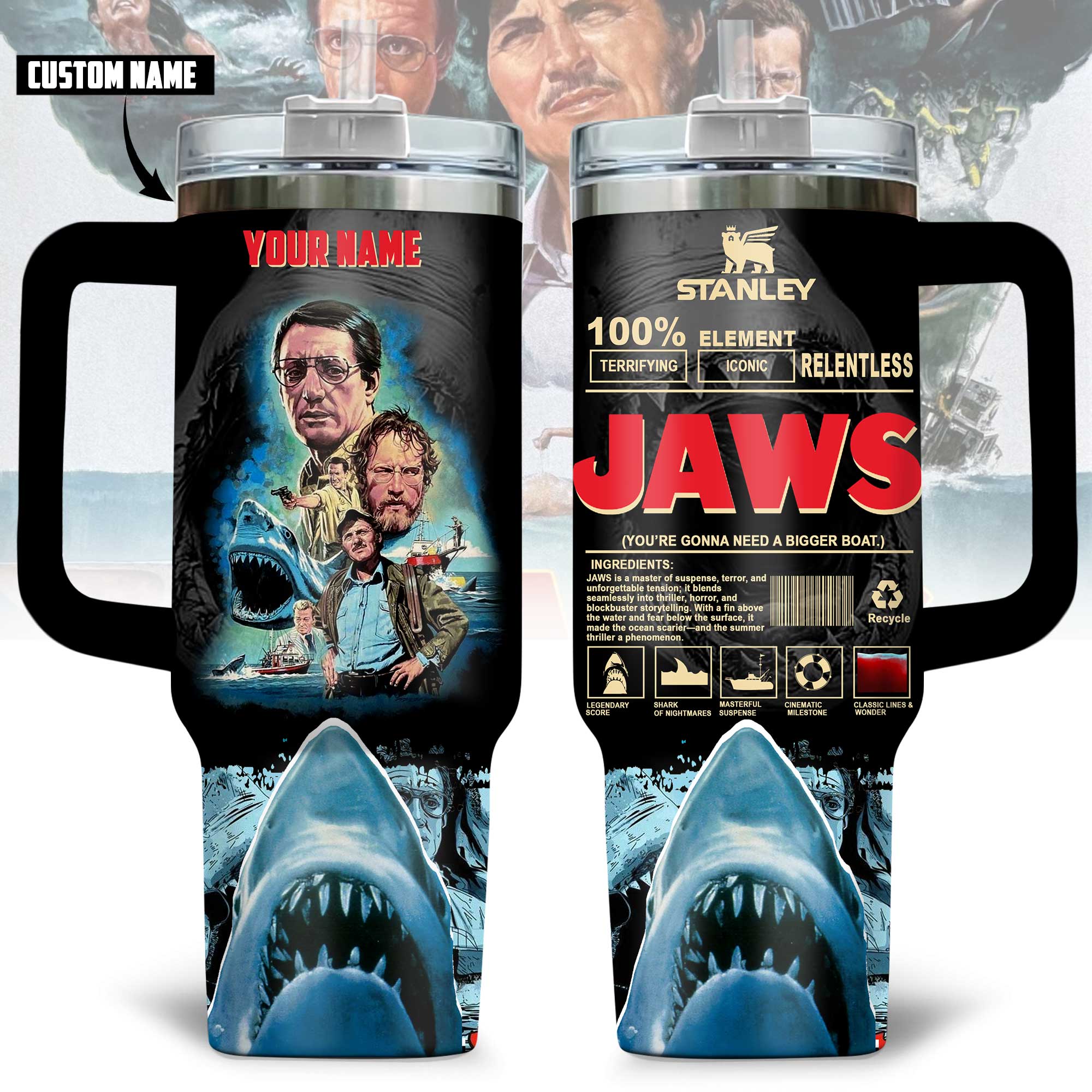 Jaws Movies Custom Stanley Cup 40 oz 30 oz Tumbler With HandleTVC2301176