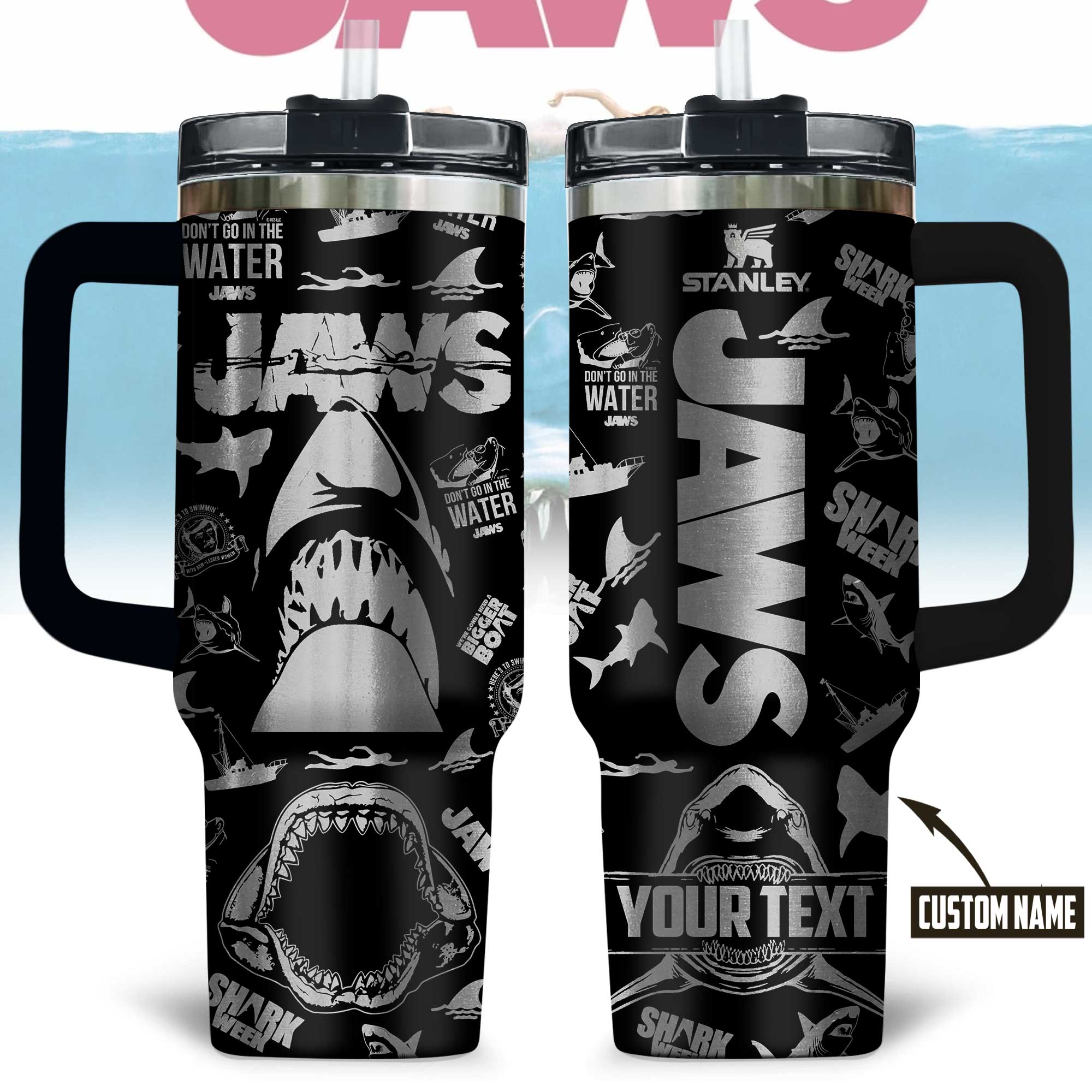 Jaws Movies Custom Stanley Cup 40 oz 30 oz Tumbler With HandleTVC2301177