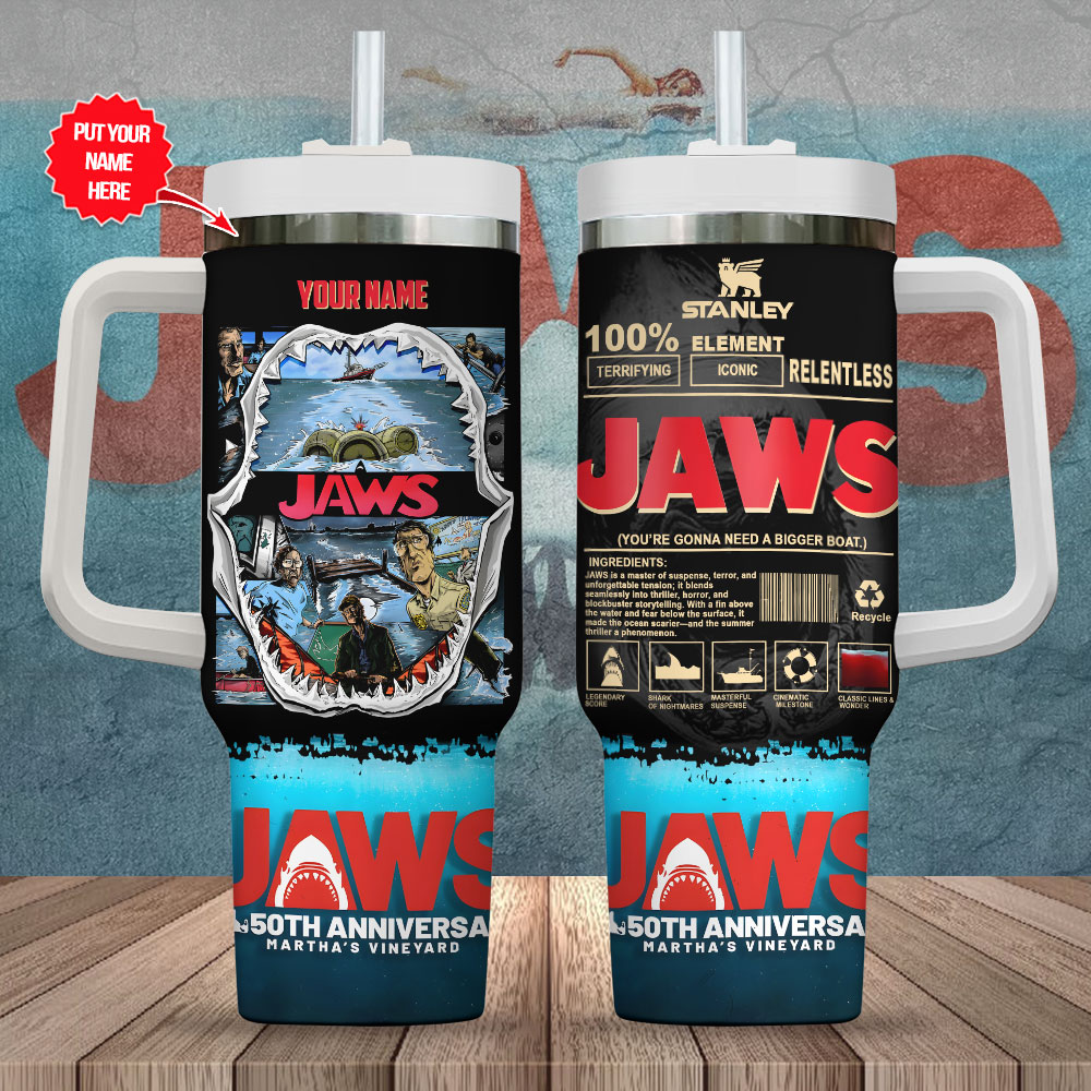 Jaws Movies Custom Stanley Cup 40 oz 30 oz Tumbler With HandleTVC2301248