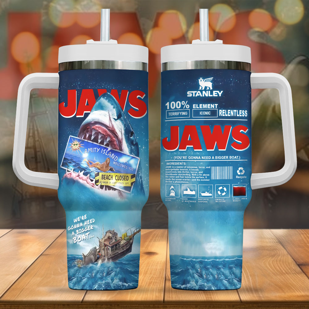 Jaws Movies Custom Stanley Cup 40 oz 30 oz Tumbler With HandleTVC2301249
