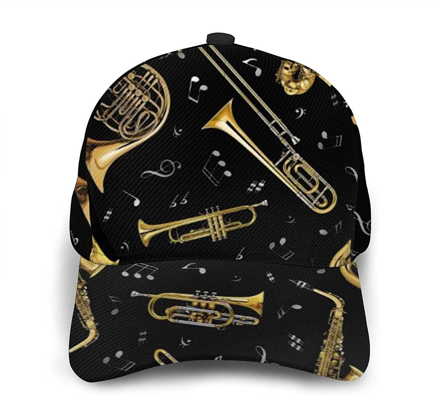 Jazz Music Instruments Saxophone Instrument Adjustable Unisex 3D Baseball Cap Trucker Hats Sports Trucker Hats Custom Hats Gifts For Men & Women
