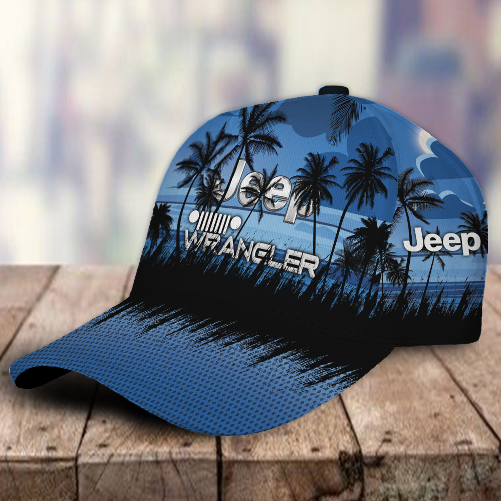 Jeep 3D Classic Cap Hawaiian Tropical Car Motor Brand Hats Trucker Hats Custom Hats Gifts For Men & Women
